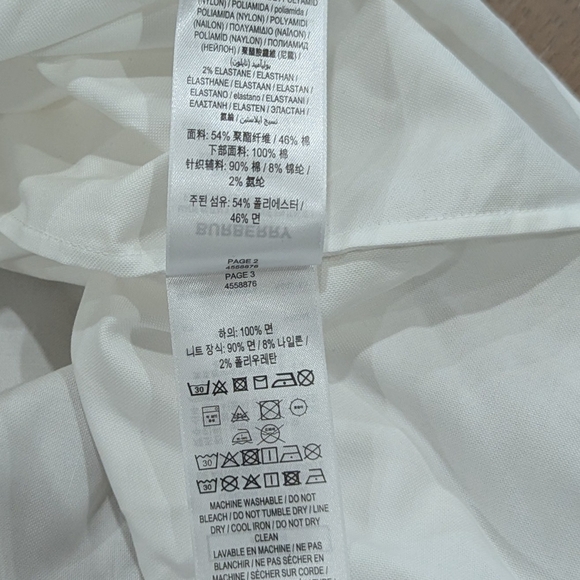 Mens Burberry Iconic Striped Print Button Up Sport Shirt White Large - Picture 10 of 11